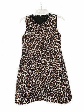 J. Crew Women Leopard Print Sleeveless Dress - Brown, Black, Cream